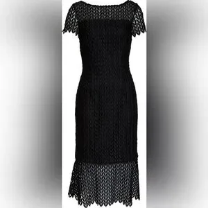 Kay Unger | Dresses | Kay Unger Black Tatum Floral Lace Midi Dress Womens  Size 6 Nwt Msrp 248 | Poshmark